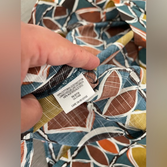 BCBGMaxAzria Geo Print Pleated Front Halter Dress - Picture 4 of 7